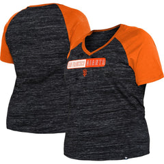 San Francisco Giants New Era Women's Plus Size Space Dye Raglan V-Neck T-Shirt - MLB
