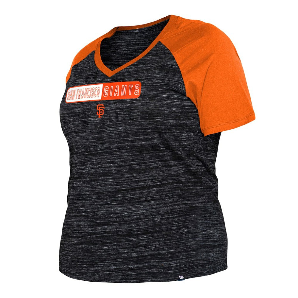 San Francisco Giants New Era Women's Plus Size Space Dye Raglan V-Neck T-Shirt - MLB