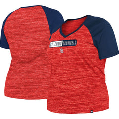 St. Louis Cardinals New Era Women's Plus Size Space Dye Raglan V-Neck T-Shirt - MLB