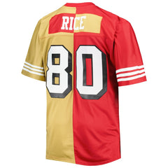 Jerry Rice San Francisco 49ers Big & Tall Split Legacy Retired Player Replica Jersey Scarlet/Gold | Mitchell & Ness
