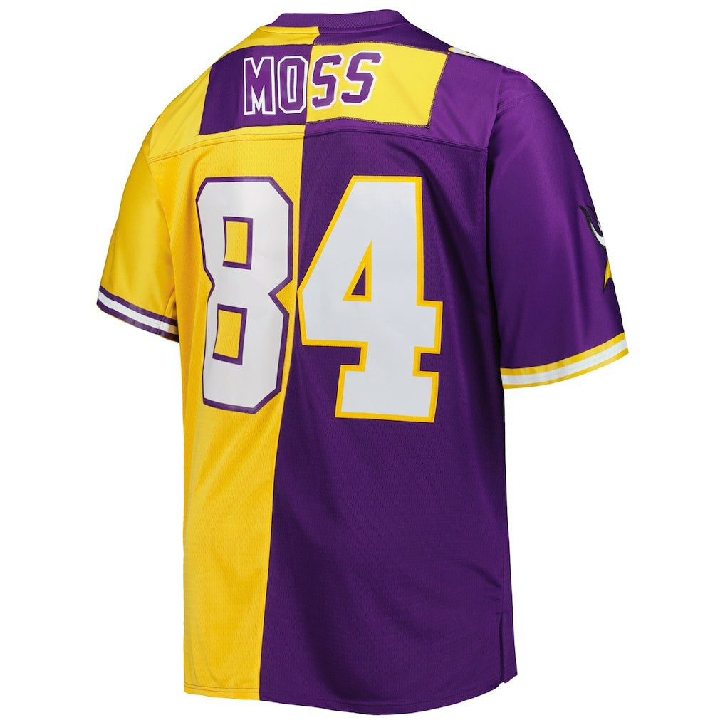 Randy Moss Minnesota Vikings Big & Tall Split Legacy Retired Player Replica Jersey Purple/Gold | Mitchell & Ness