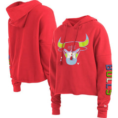 Chicago Bulls Women's Color Pack Cropped Top Pullover Hoodie Red - NBA
