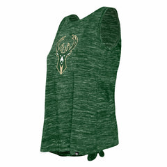 Milwaukee Bucks Women's Space Dye Active Tank Top Hunter Green - NBA