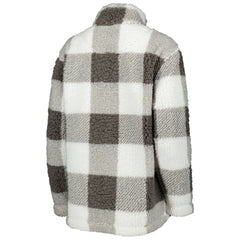 Philadelphia Flyers G-III 4Her by Carl Banks Women's Logo Plaid Sherpa Quarter-Zip Jacket - Gray/White - NHL