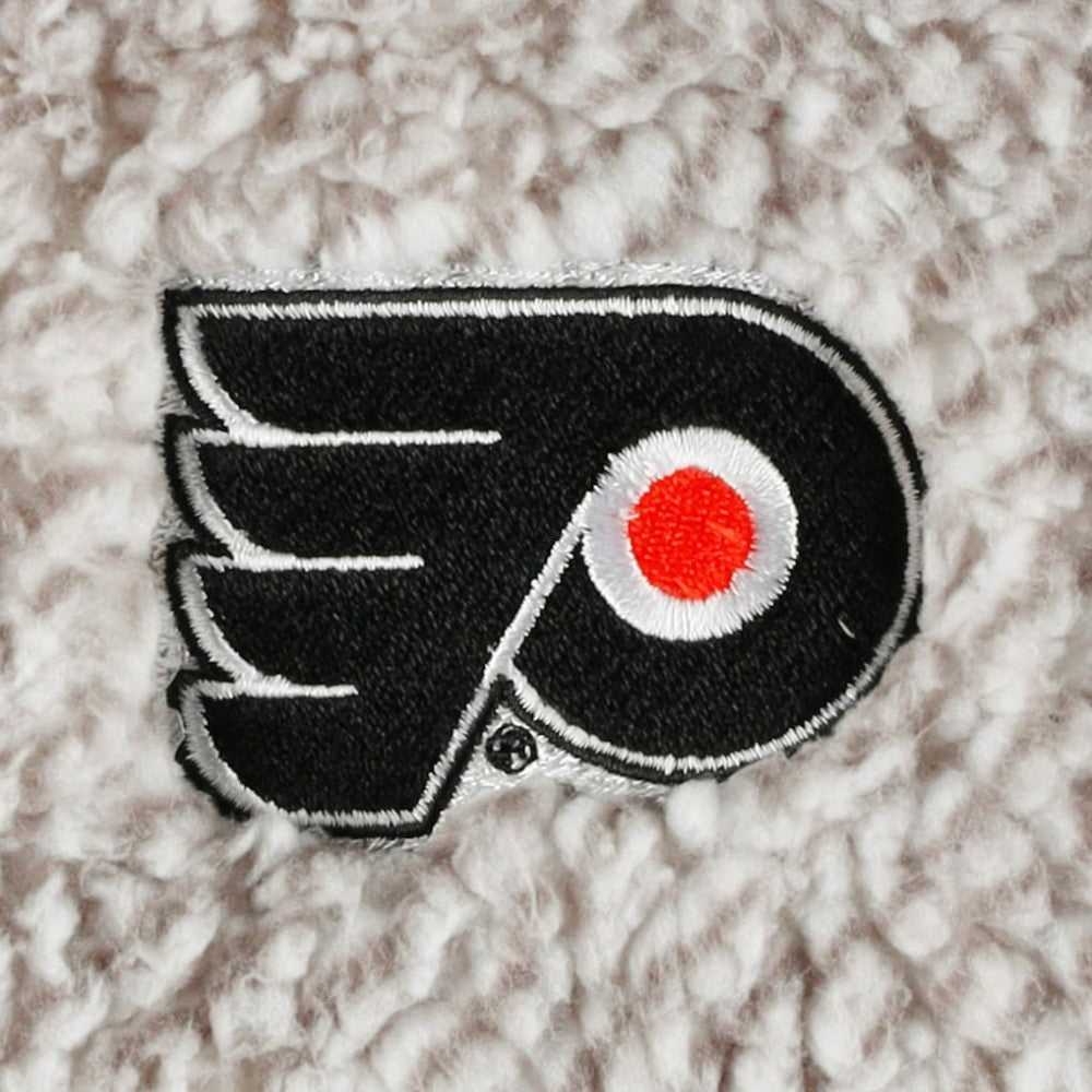 Philadelphia Flyers G-III 4Her by Carl Banks Women's Logo Plaid Sherpa Quarter-Zip Jacket - Gray/White - NHL