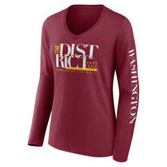 Washington Commanders Women's Hometown Sweep Long Sleeve V-Neck T-Shirt Burgundy | Fanatics