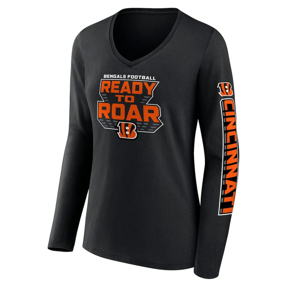 Cincinnati Bengals Women's Hometown Sweep Long Sleeve V-Neck T-Shirt Black | Fanatics