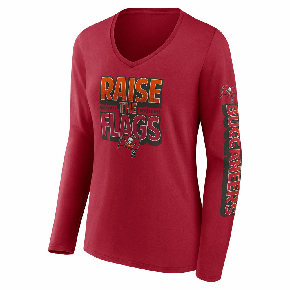 Tampa Bay Buccaneers Women's Hometown Sweep Long Sleeve V-Neck T-Shirt Red | Fanatics