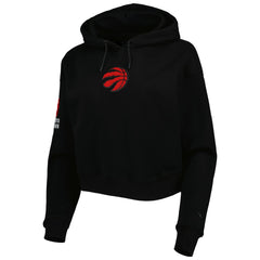 Toronto Raptors Pro Standard Women's Classic Fleece Cropped Pullover Hoodie Black - NBA