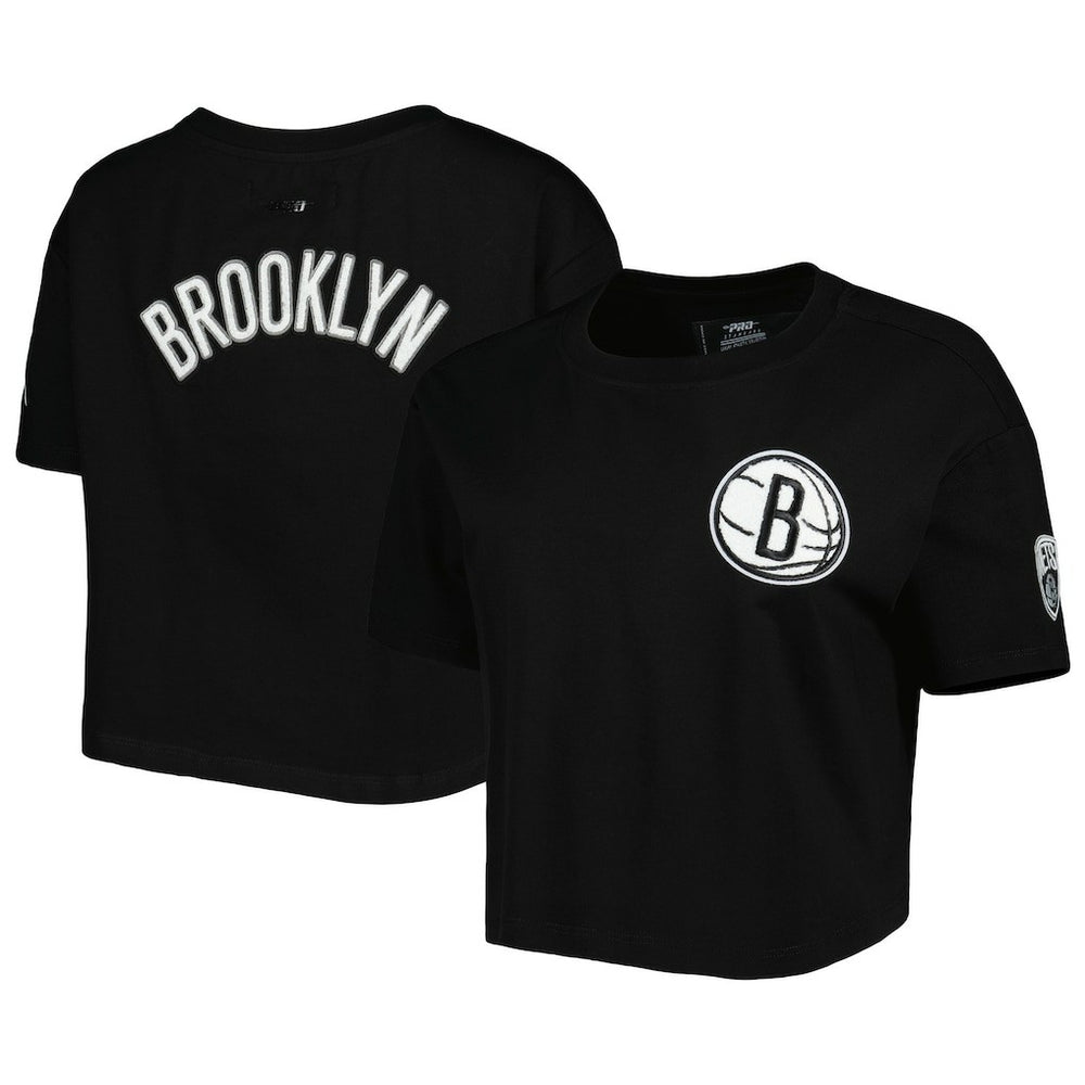 Brooklyn Nets Pro Standard Women's Classics Boxy T-Shirt Black - NBA