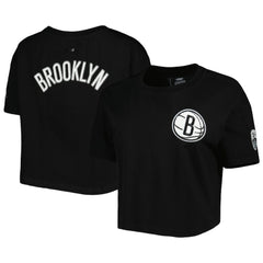 Brooklyn Nets Pro Standard Women's Classics Boxy T-Shirt Black - NBA