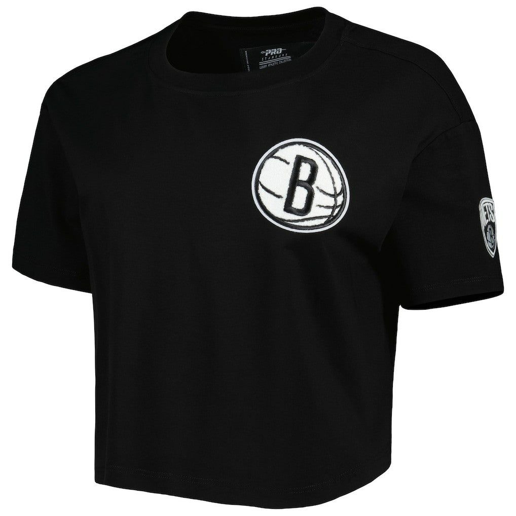 Brooklyn Nets Pro Standard Women's Classics Boxy T-Shirt Black - NBA