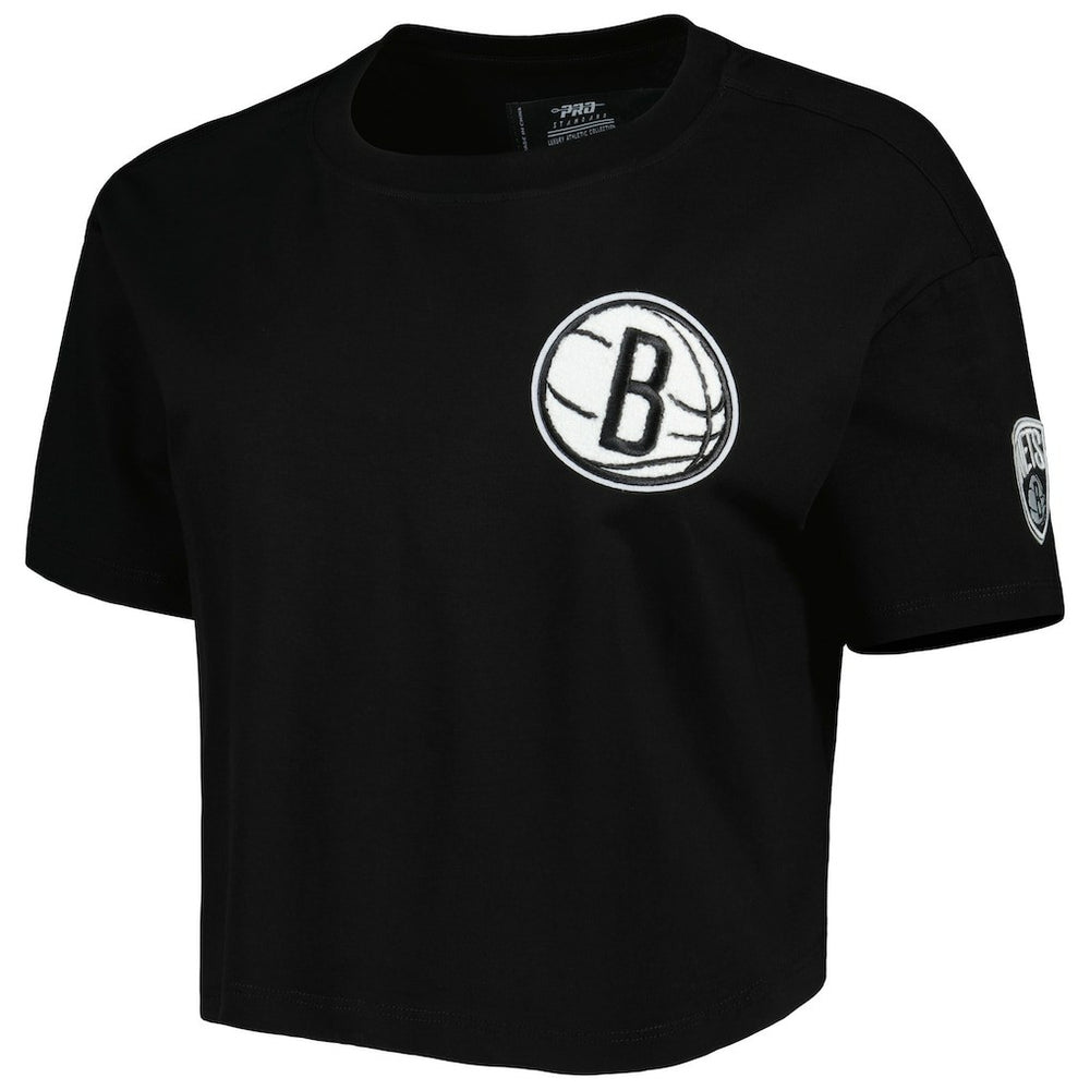 Brooklyn Nets Pro Standard Women's Classics Boxy T-Shirt Black - NBA