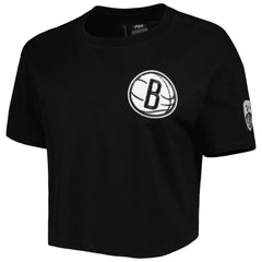 Brooklyn Nets Pro Standard Women's Classics Boxy T-Shirt Black - NBA