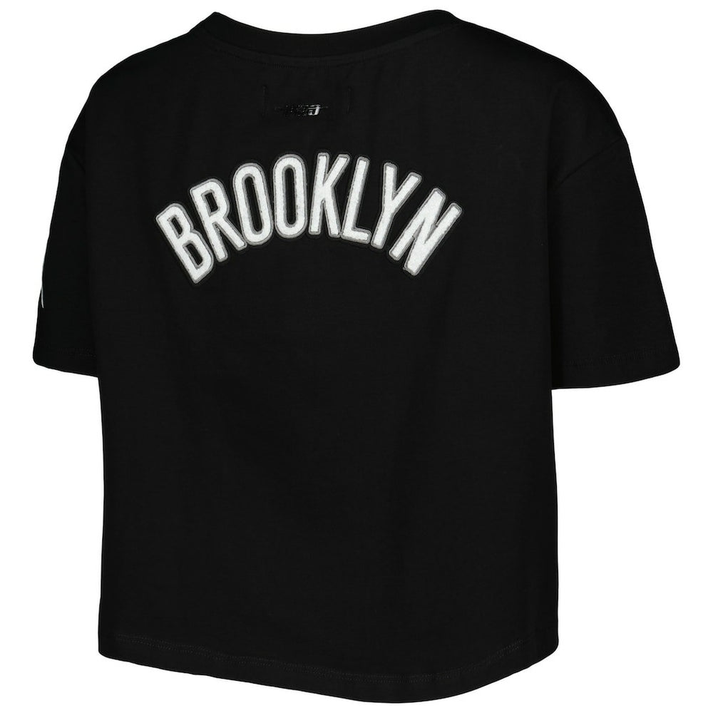 Brooklyn Nets Pro Standard Women's Classics Boxy T-Shirt Black - NBA
