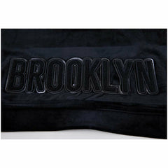 Brooklyn Nets Pro Standard Women's Triple Black Velour Full-Zip Hoodie - NBA