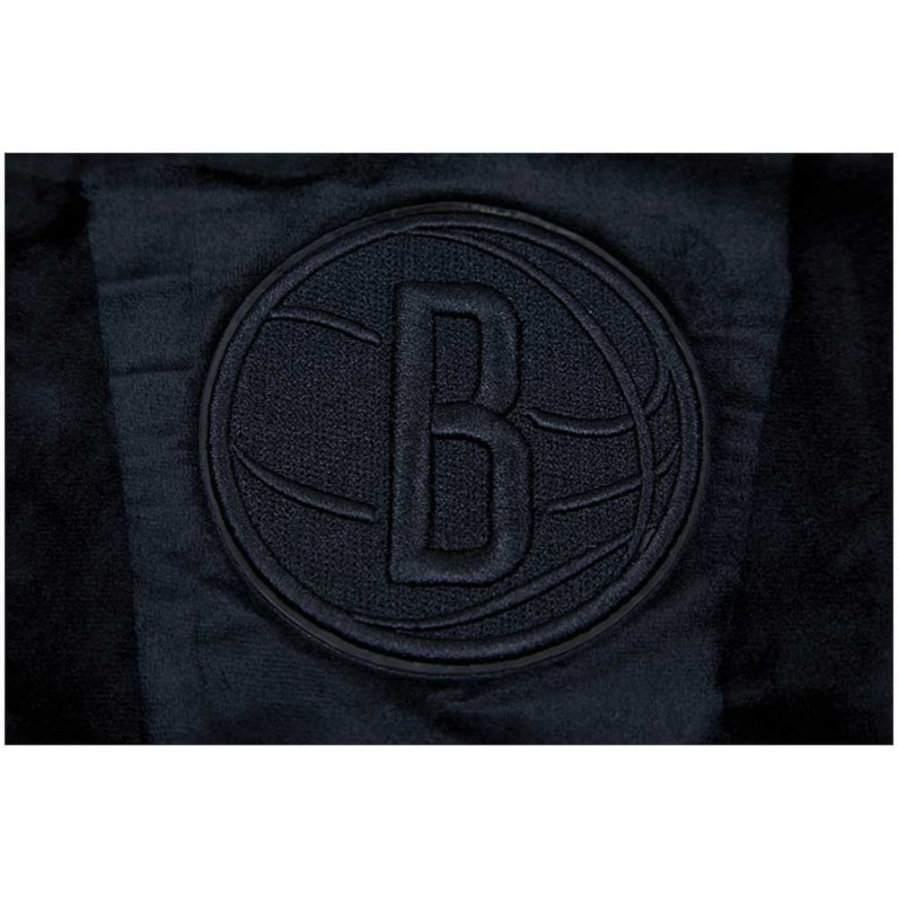 Brooklyn Nets Pro Standard Women's Triple Black Velour Full-Zip Hoodie - NBA