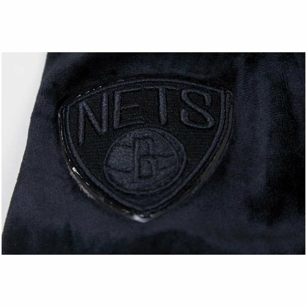 Brooklyn Nets Pro Standard Women's Triple Black Velour Full-Zip Hoodie - NBA