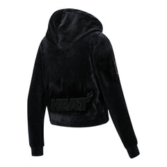 Miami Heat Pro Standard Women's Triple Black Velour Full-Zip Hoodie - NBA