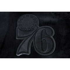 Philadelphia 76ers Pro Standard Women's Triple Black Velour Full-Zip Hoodie - NBA