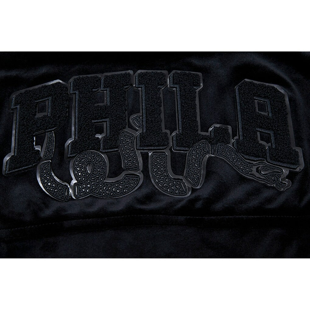 Philadelphia 76ers Pro Standard Women's Triple Black Velour Full-Zip Hoodie - NBA