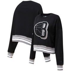 Brooklyn Nets Pro Standard Women's Mash Up Pullover Sweatshirt Black - NBA