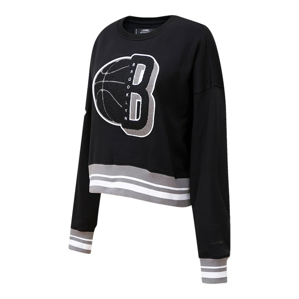 Brooklyn Nets Pro Standard Women's Mash Up Pullover Sweatshirt Black - NBA