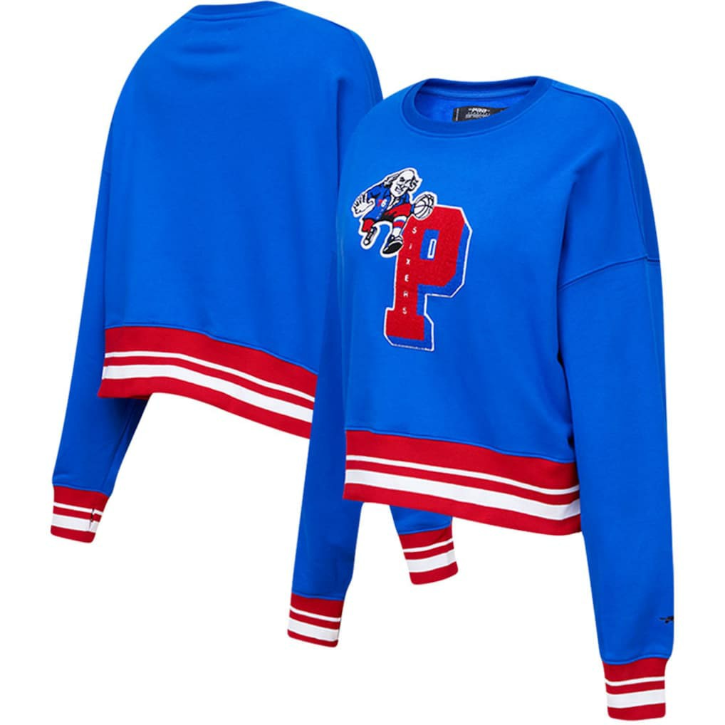 Philadelphia 76ers Pro Standard Women's Mash Up Pullover Sweatshirt Royal - NBA