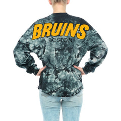 Boston Bruins Fanatics Women's Crystal-Dye Long Sleeve T-Shirt - Black - NHL