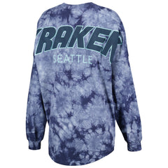 Seattle Kraken Fanatics Women's Crystal-Dye Long Sleeve T-Shirt - Deep Sea Blue - NHL