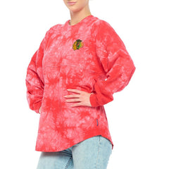 Chicago Blackhawks Fanatics Women's Crystal-Dye Long Sleeve T-Shirt - Red - NHL