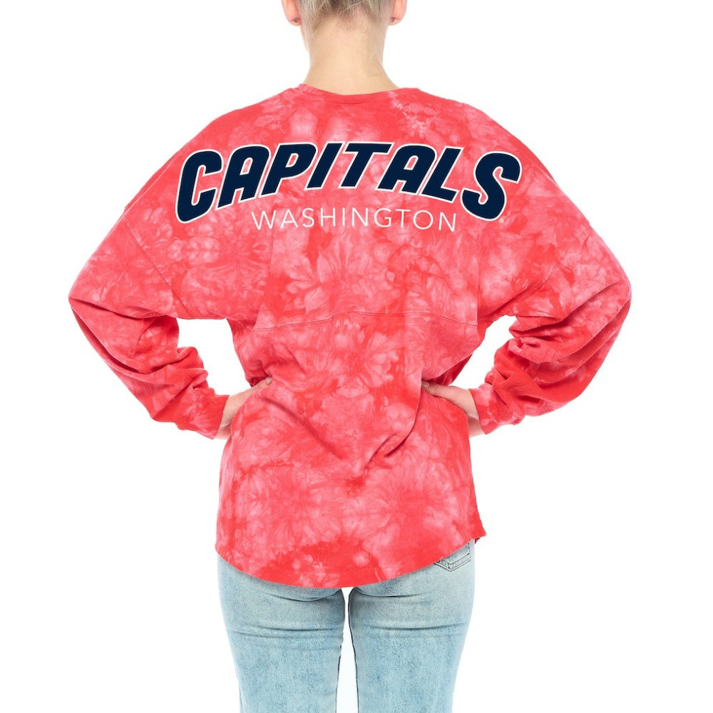 Washington Capitals Fanatics Women's Crystal-Dye Long Sleeve T-Shirt - Red - NHL