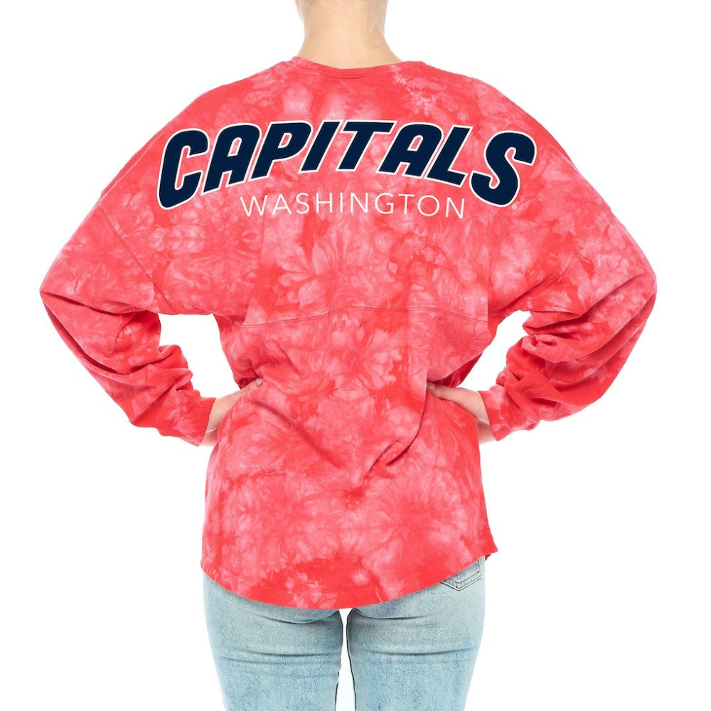 Washington Capitals Fanatics Women's Crystal-Dye Long Sleeve T-Shirt - Red - NHL