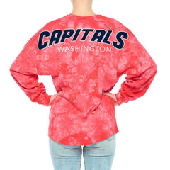 Washington Capitals Fanatics Women's Crystal-Dye Long Sleeve T-Shirt - Red - NHL