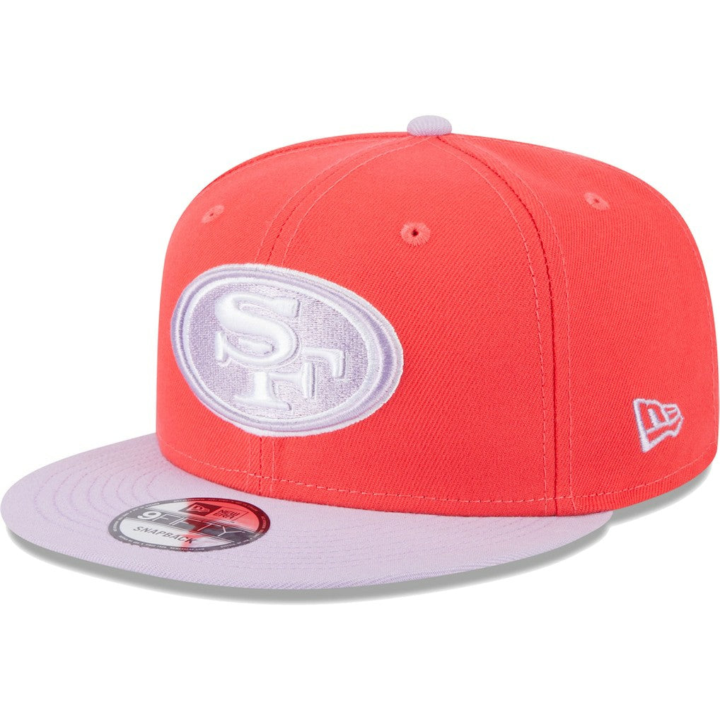 San Francisco 49ers New Era Two-Tone Color Pack 9FIFTY Snapback Hat Red/Lavender | NFL