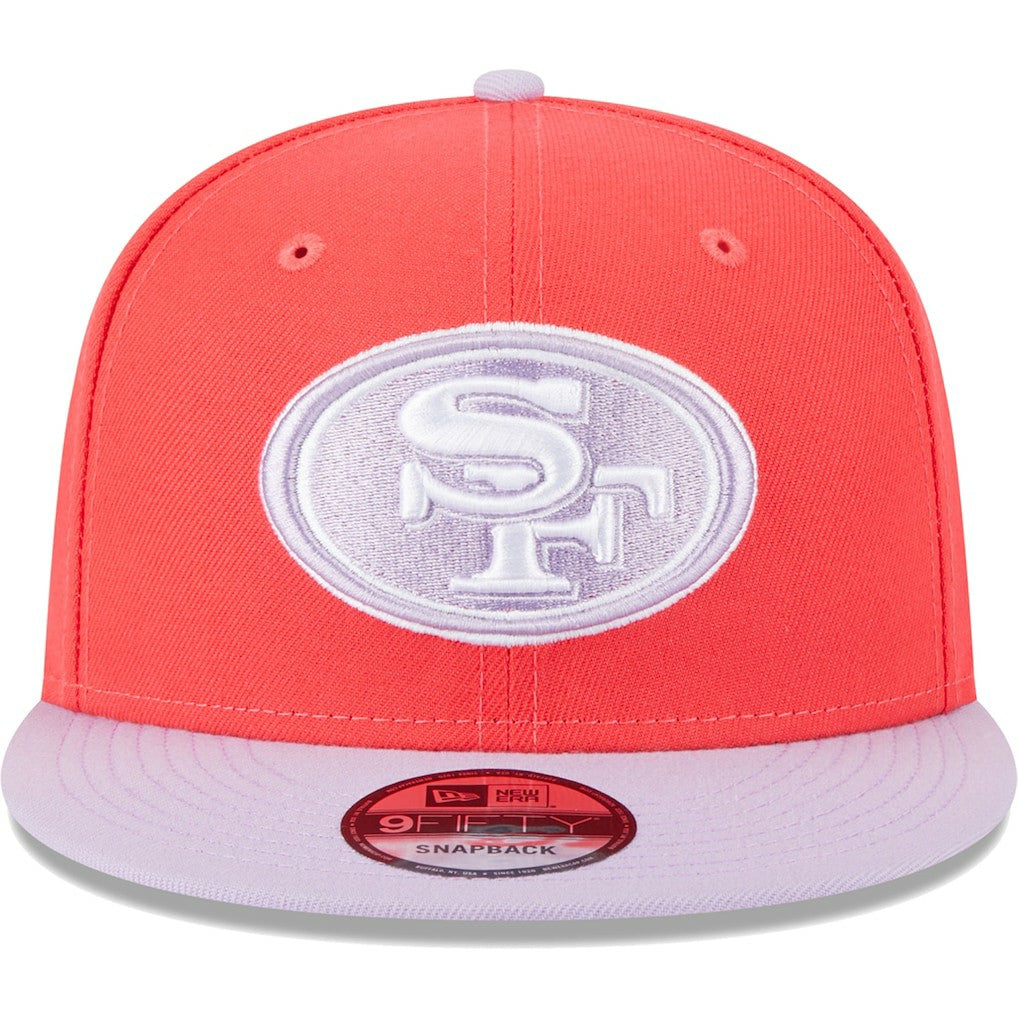San Francisco 49ers New Era Two-Tone Color Pack 9FIFTY Snapback Hat Red/Lavender | NFL