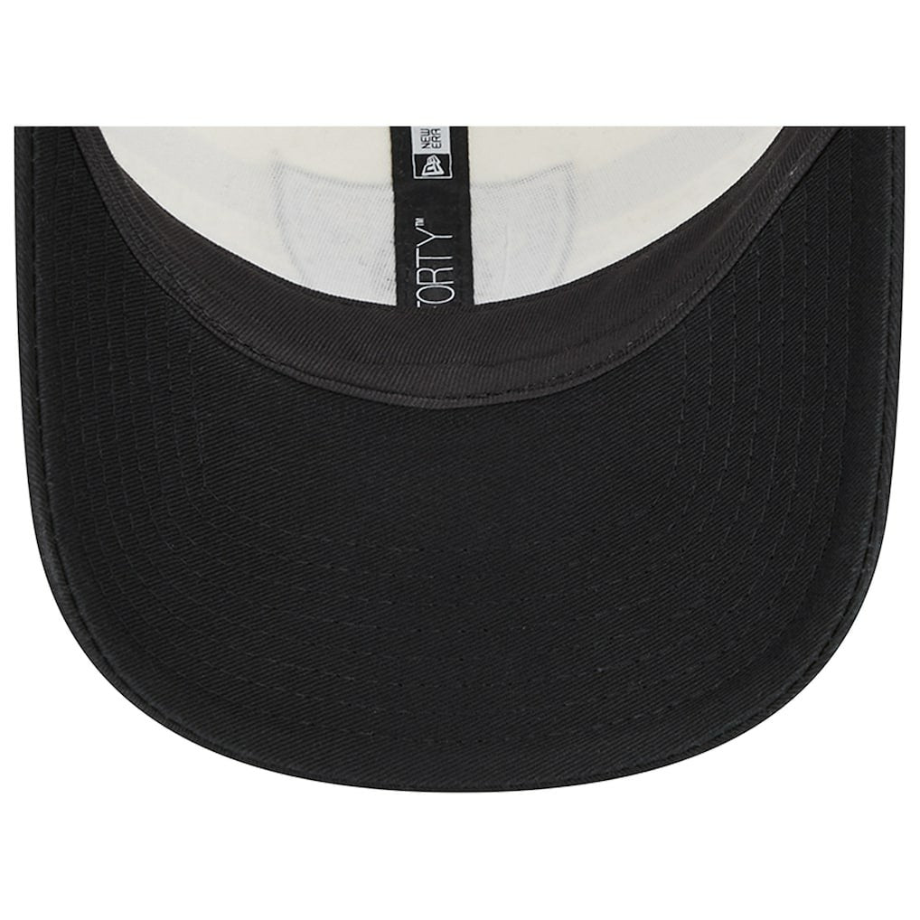 Las Vegas Raiders New Era Team Stripe Trucker 9FORTY Snapback Hat Cream/Black | NFL