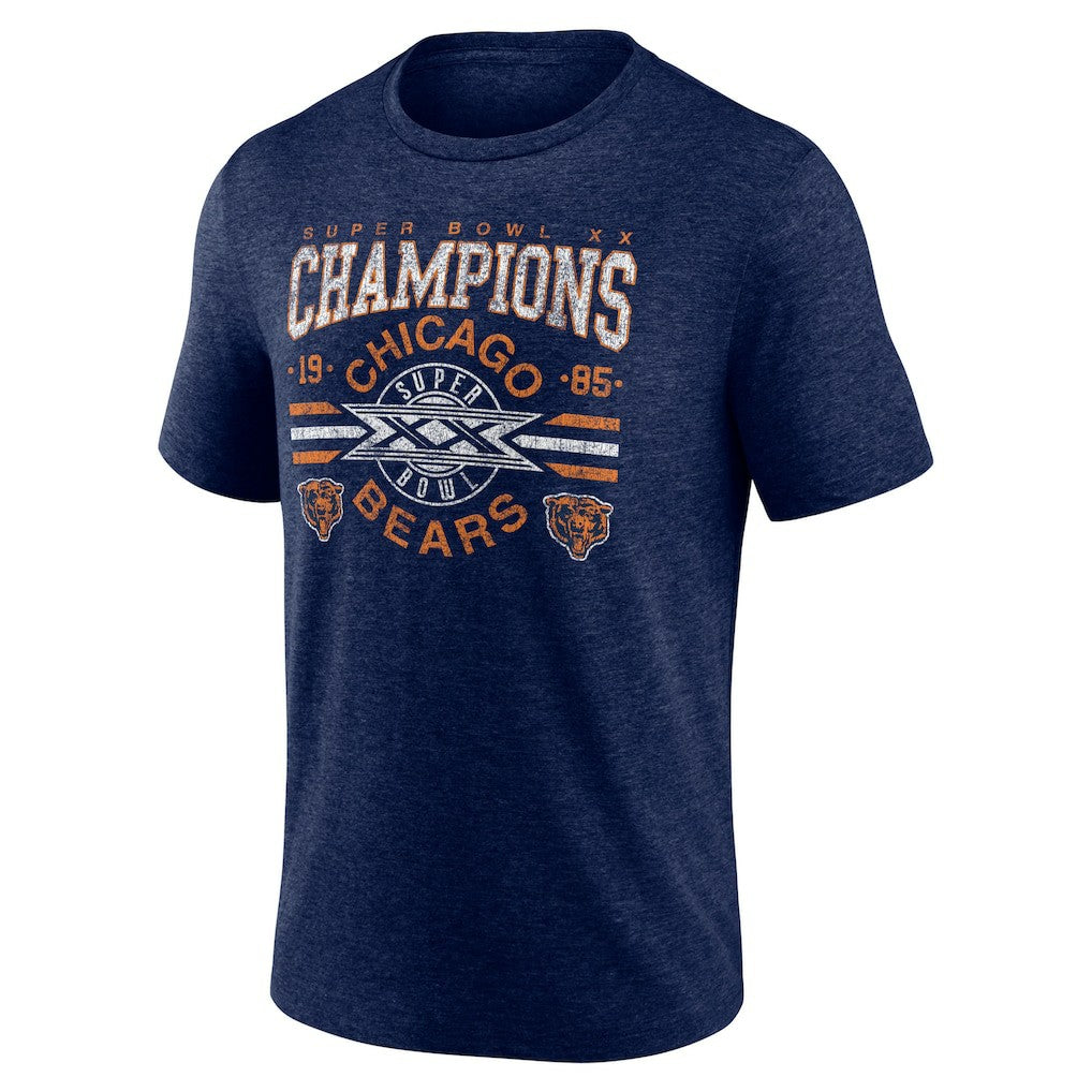 Chicago Bears Old Fashioned Tri-Blend T-Shirt Navy | NFL