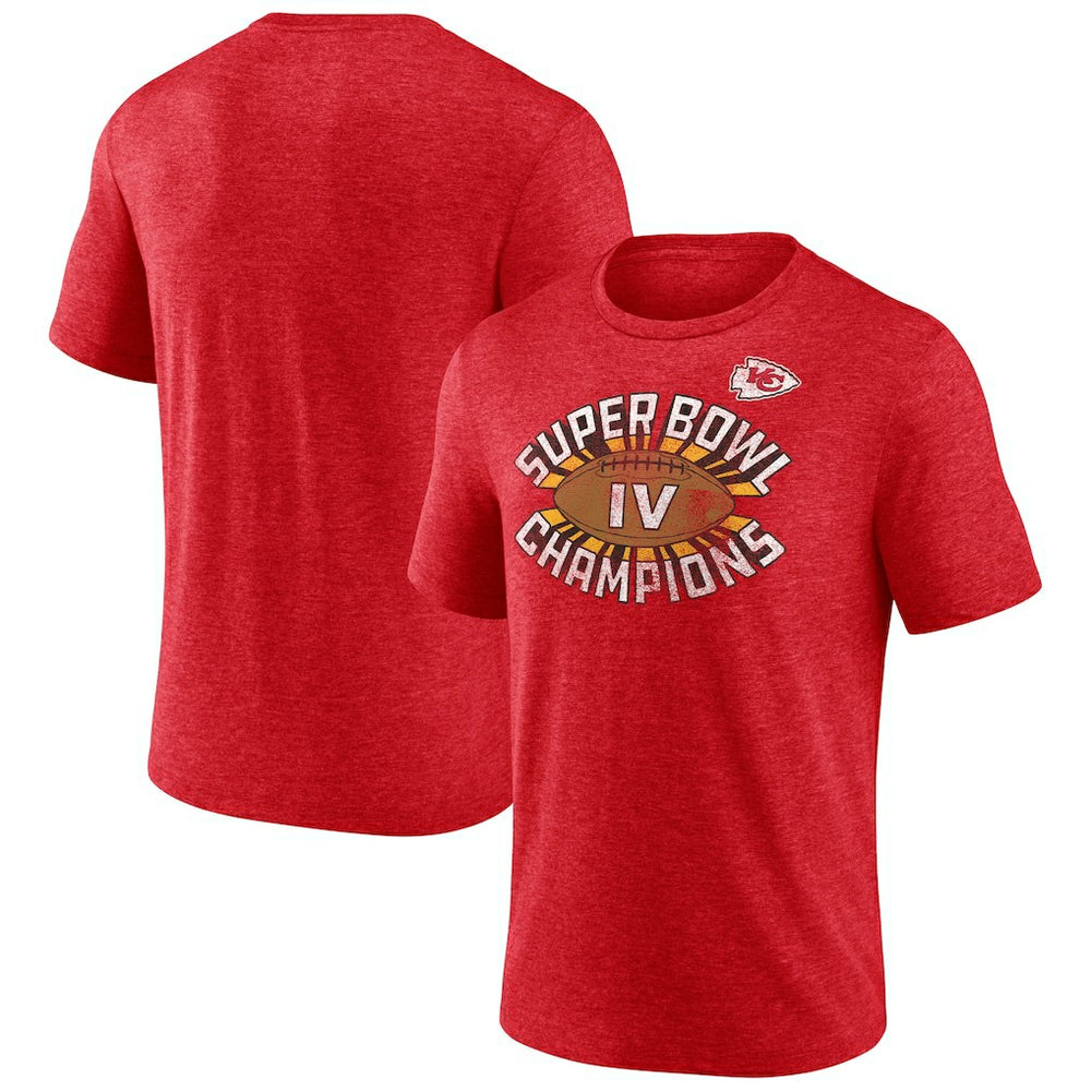 Kansas City Chiefs Hometown Old-Fashioned Super Bowl IV Champions Tri-Blend T-Shirt Heather Red | NFL