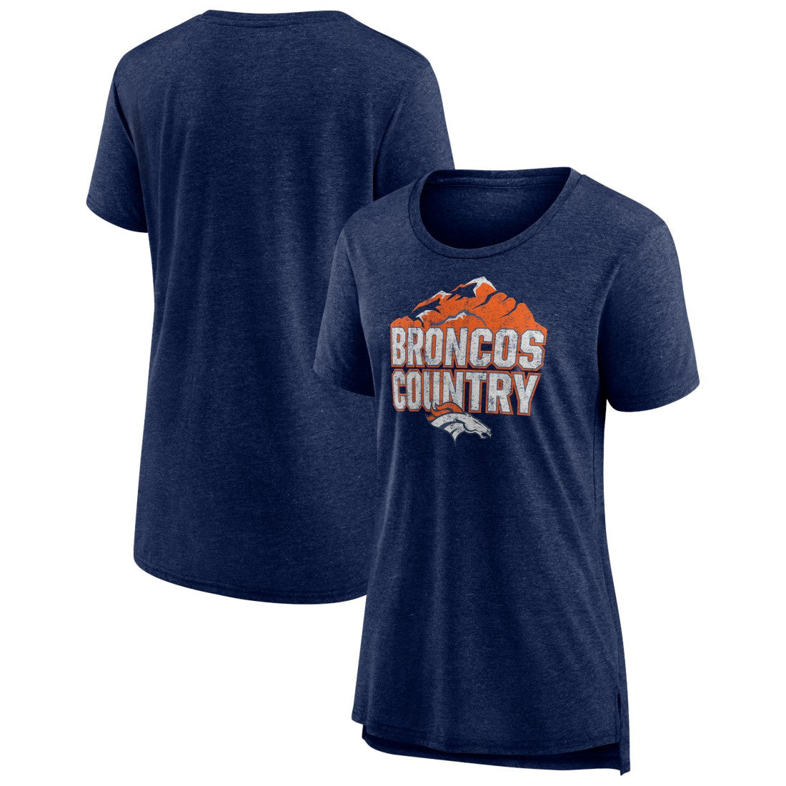 Denver Broncos Women's Hometown First Down Tri-Blend T-Shirt Heather Navy | NFL