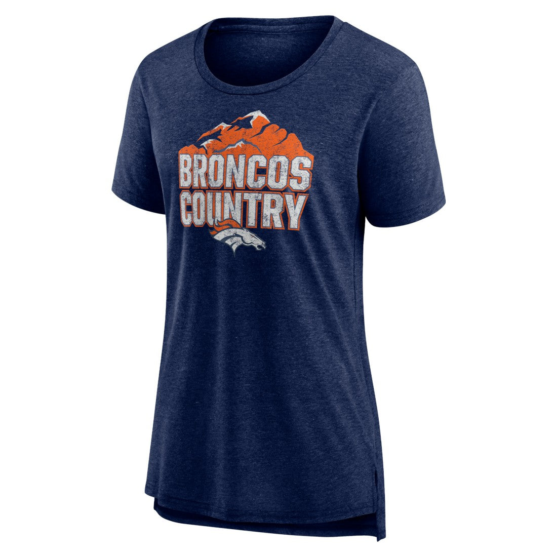 Denver Broncos Women's Hometown First Down Tri-Blend T-Shirt Heather Navy | NFL