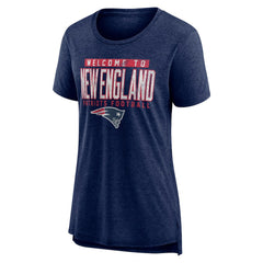 New England Patriots Women's Hometown First Down Tri-Blend T-Shirt Heather Navy | NFL