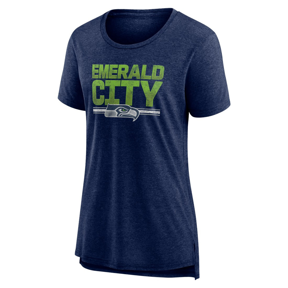 Seattle Seahawks Women's Hometown First Down Tri-Blend T-Shirt Heather College Navy | NFL