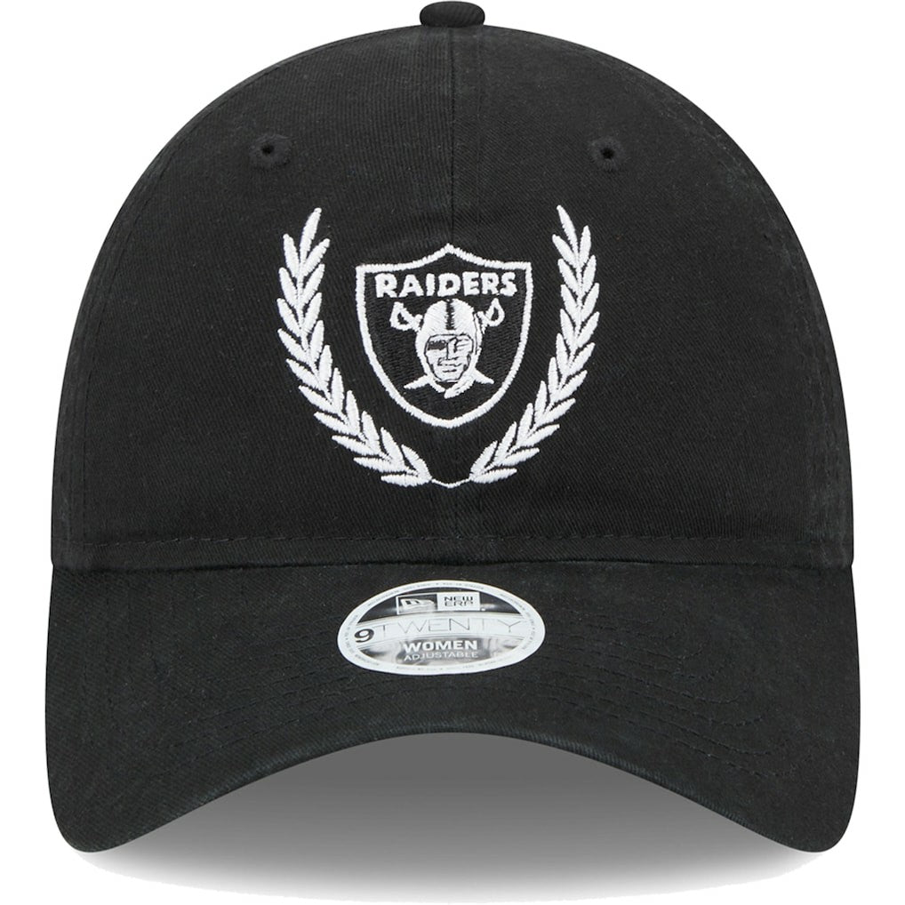 Las Vegas Raiders New Era Women's Leaves 9TWENTY Adjustable Hat Black | NFL
