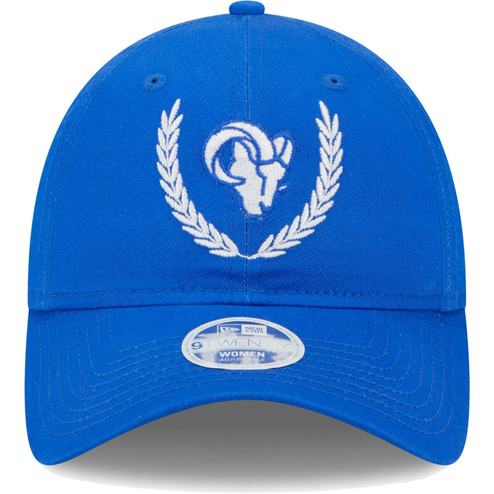Los Angeles Rams New Era Women's Leaves 9TWENTY Adjustable Hat Royal | NFL