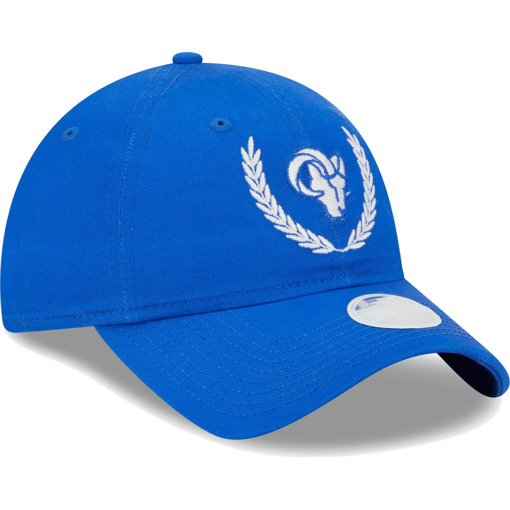 Los Angeles Rams New Era Women's Leaves 9TWENTY Adjustable Hat Royal | NFL
