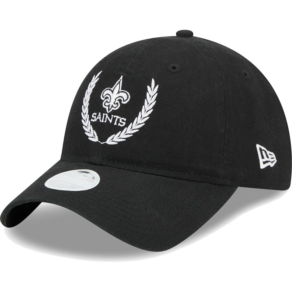 New Orleans Saints New Era Women's Leaves 9TWENTY Adjustable Hat Black | NFL