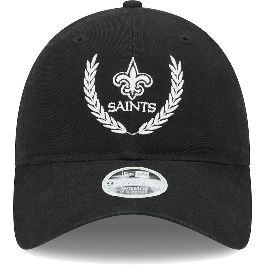 New Orleans Saints New Era Women's Leaves 9TWENTY Adjustable Hat Black | NFL