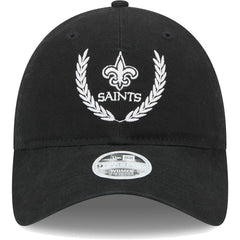 New Orleans Saints New Era Women's Leaves 9TWENTY Adjustable Hat Black | NFL
