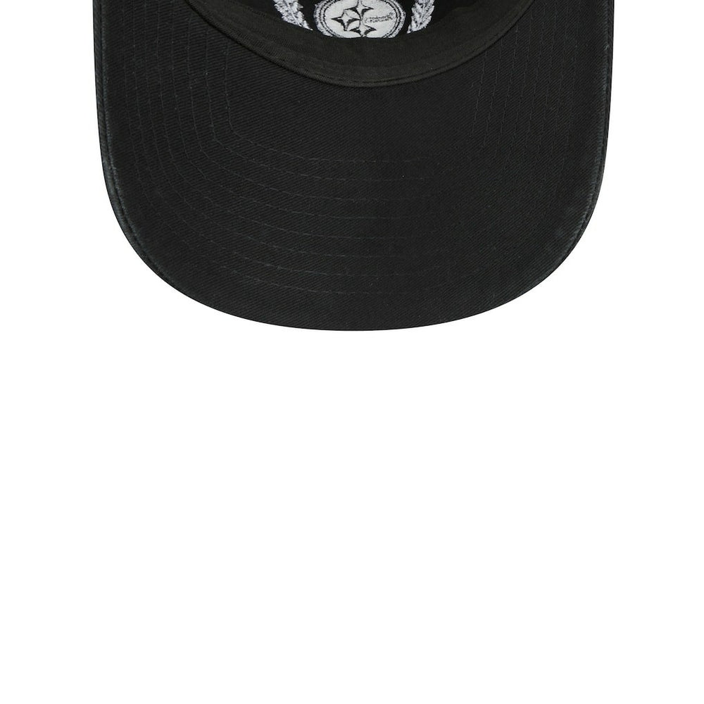 Pittsburgh Steelers New Era Women's Leaves 9TWENTY Adjustable Hat Black | NFL